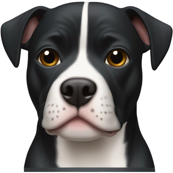 black pitbull terrier mix with a white stripe emoji