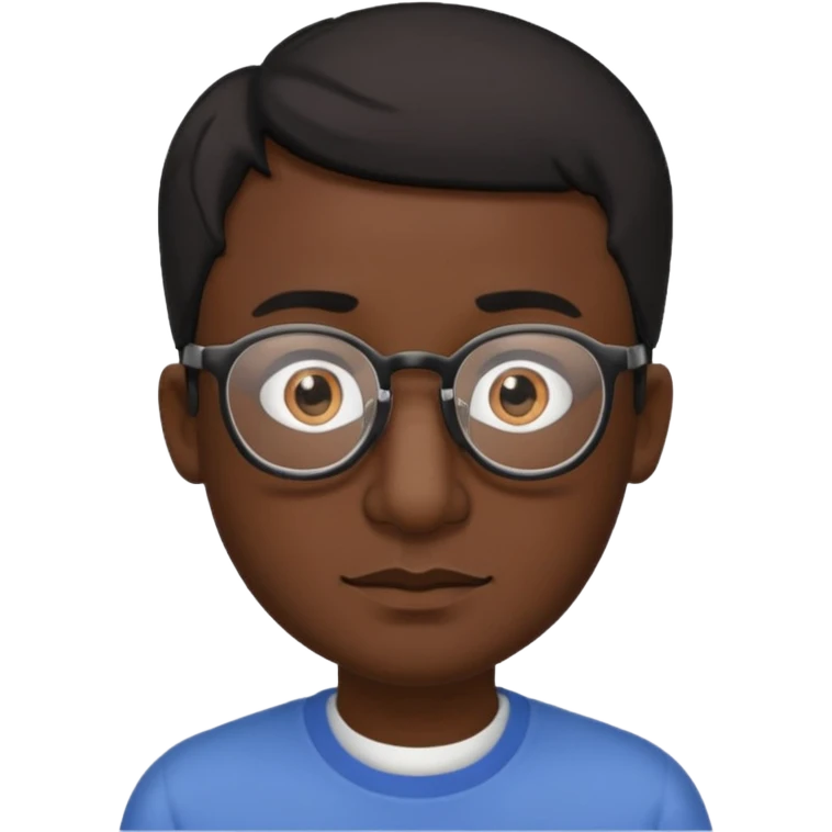 Emoli hombre con lentes poco cabello negro y nariz grande emoji