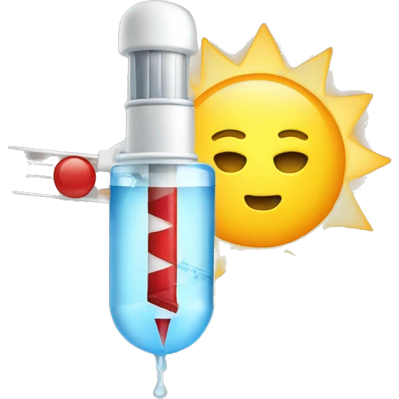 a syringe with a sun inside emoji