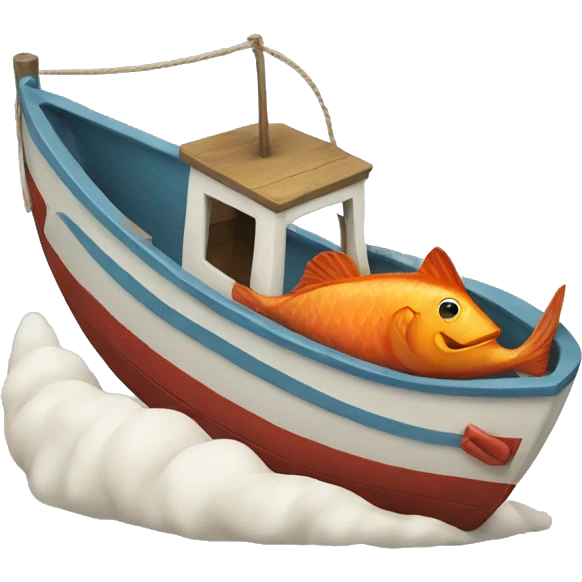fish and boat emoji