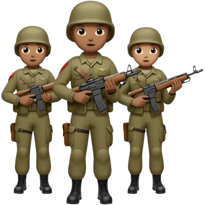 Marching soldiers with m16a4s rifles emoji