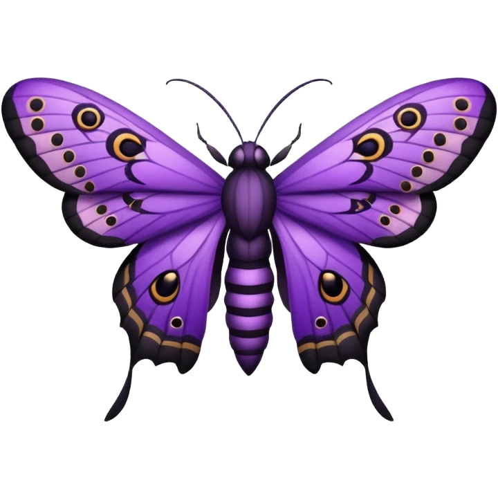 moth purple and black emoji