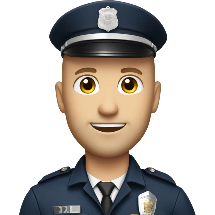 Bald Caucasian man with light beard in police uniform  emoji