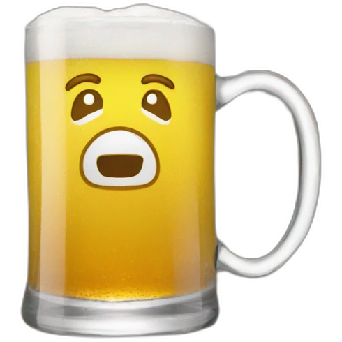 CANECA TRANSPARENTE DE CHOPP emoji