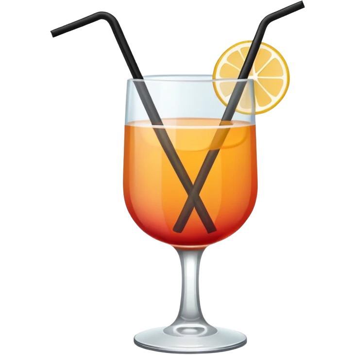 Minimalistic flat vector icon, iOS style, thin black contour on white background. Cocktail glass with a straw. Clean, no text, no shadows. emoji
