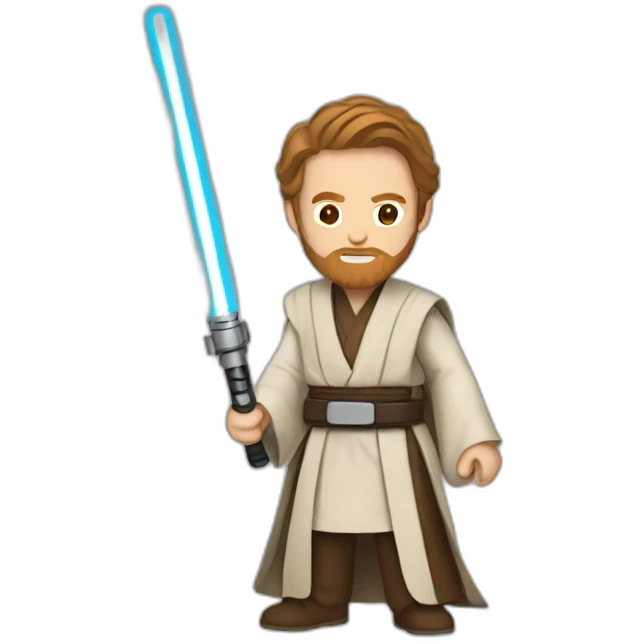 obi wan kenobi with lightsaber emoji
