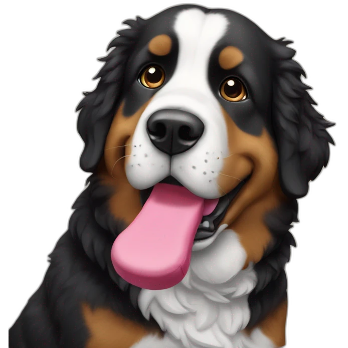 Berner sennen dog with a plushie in his mouth emoji