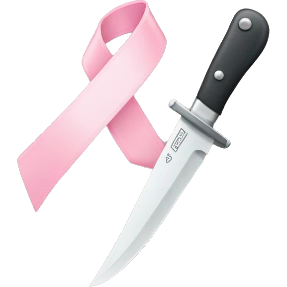 knife with light pink ribbon emoji