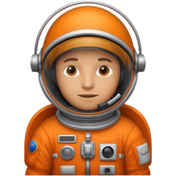 Engineer in an orange astronaut suit emoji