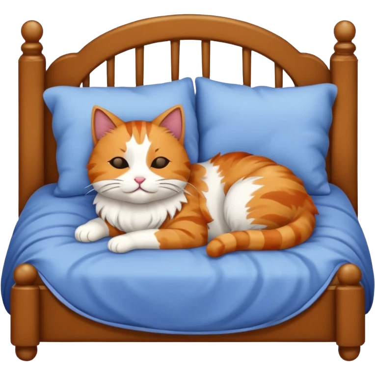 Cat in bed emoji