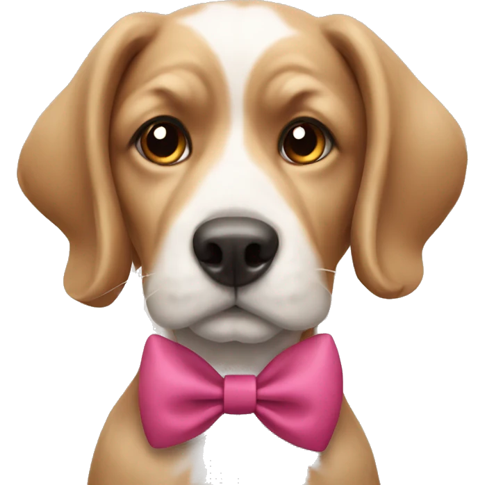 Dog with bow  emoji