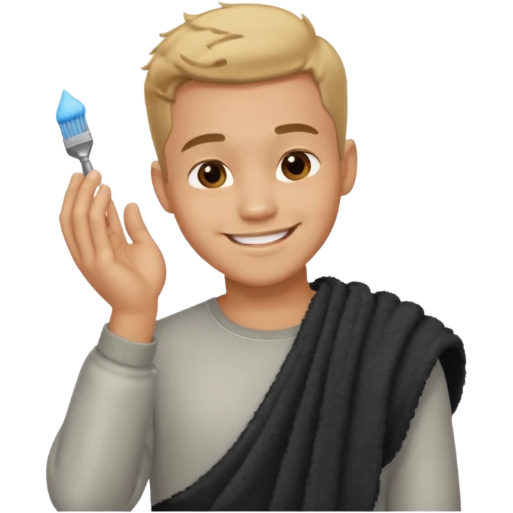Emoji of a guy dusting off his shoulder with his hand emoji