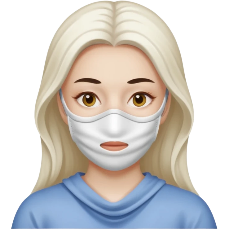 lady is relaxing with a facemask emoji