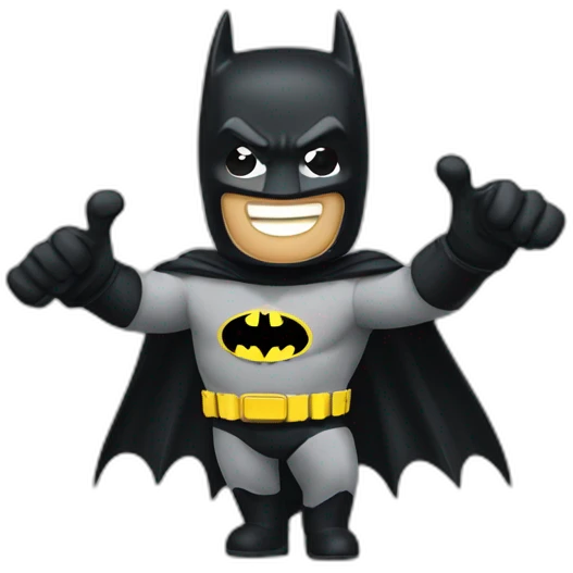 batman being excited with his hands in the air emoji