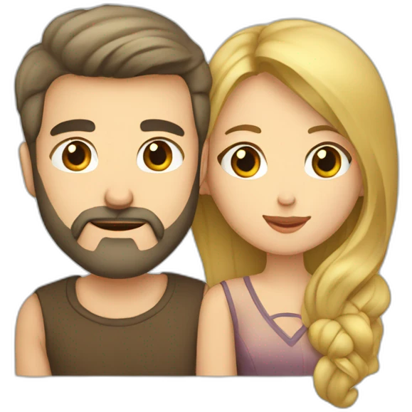 caucasian-man-with-beard-kisses-asian-woman emoji