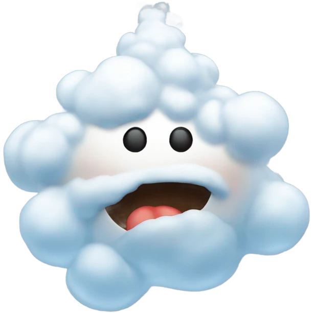 Snowman farting clouds emoji