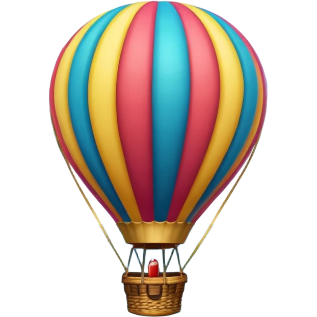 Hot air balloon above scenic ocean emoji