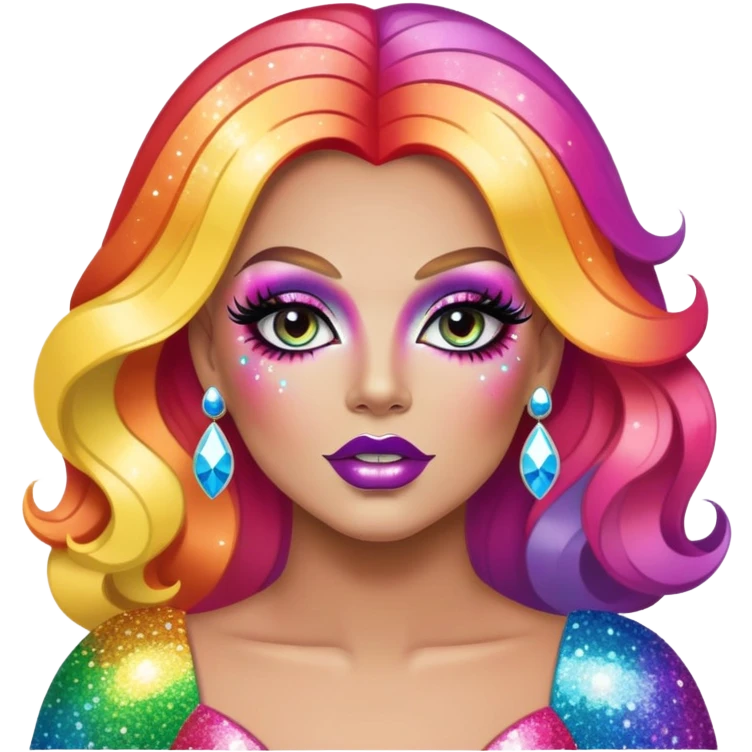rainbow drag queen glitter sparkles babe girl makeup diva brat emoji