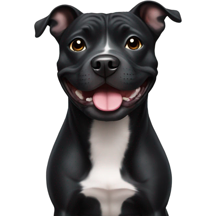 Black staffie smiling emoji