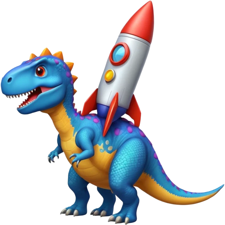 Dinosaurs with Rocket emoji