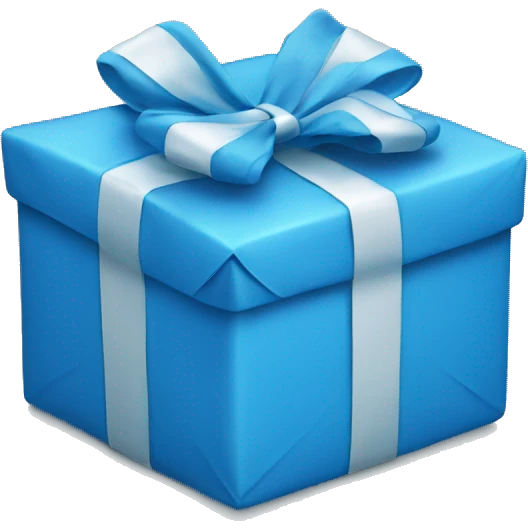 present but blue wrap emoji