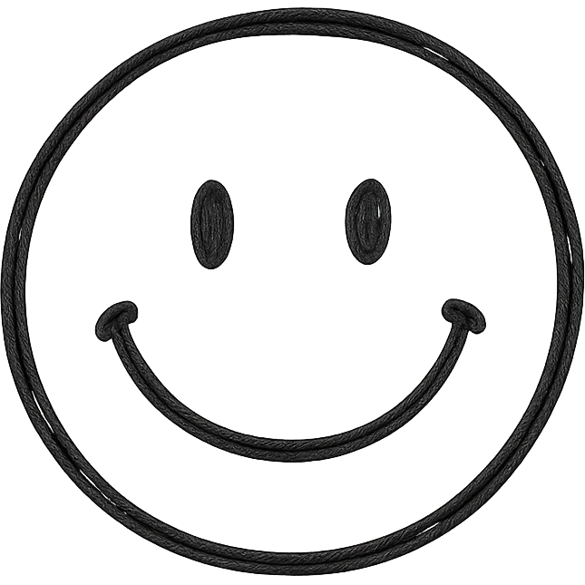 hand drawn outlined icon of a pink smiley face, no fill emoji