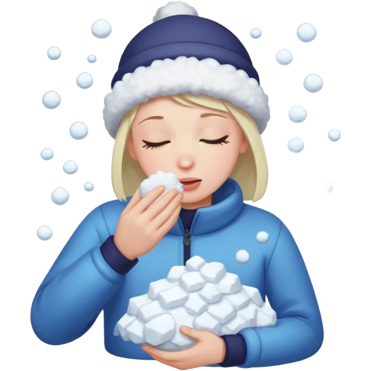 Nose smelling pile of snow emoji