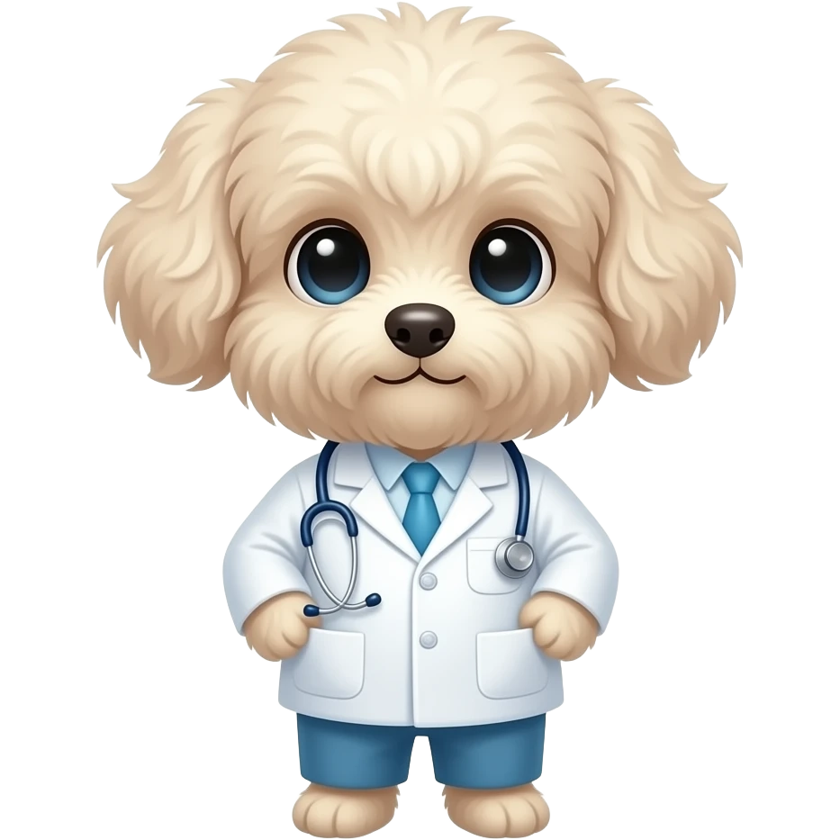 Very small fluffy together, dog doctor emoji