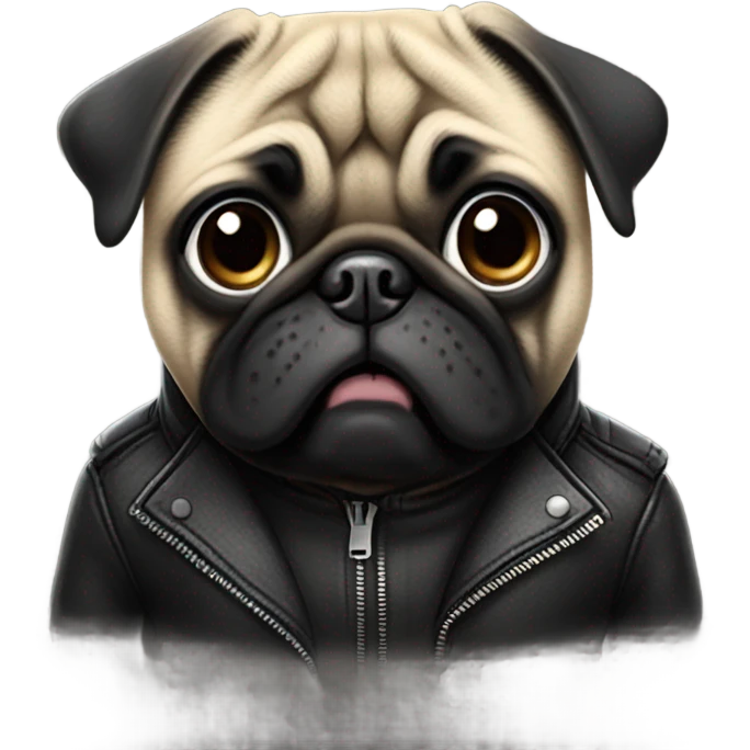 pug with leather jacket emoji