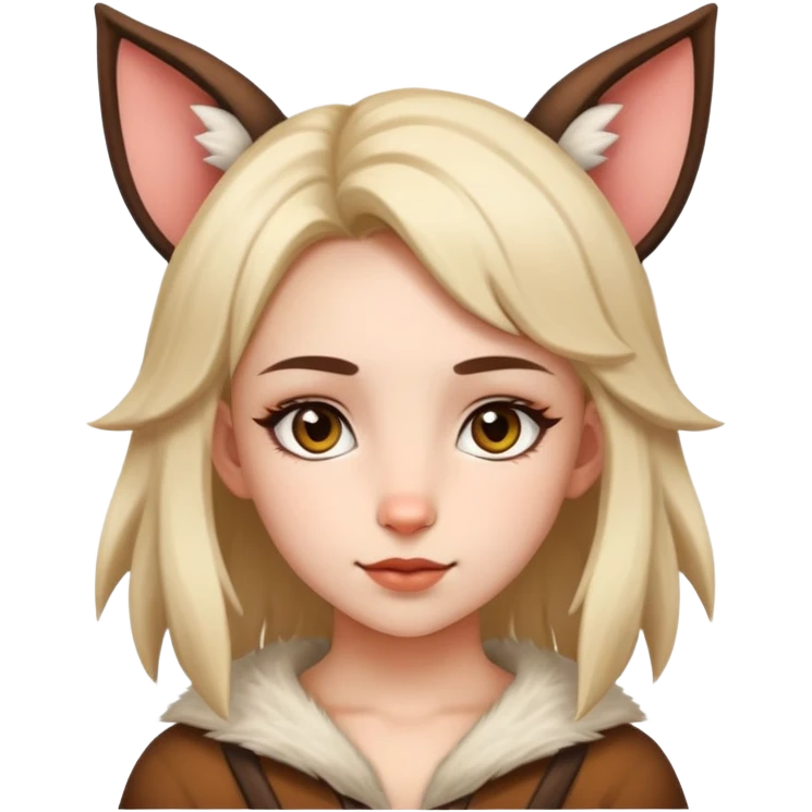 therian girl with animal ears and features emoji