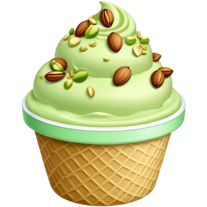 Pistachio ice cream with pistachios emoji