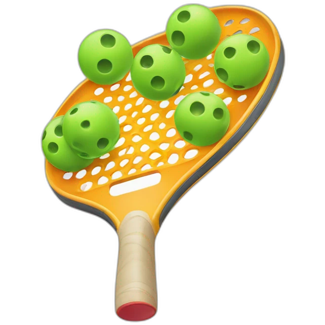 Pickleball paddle with balls emoji