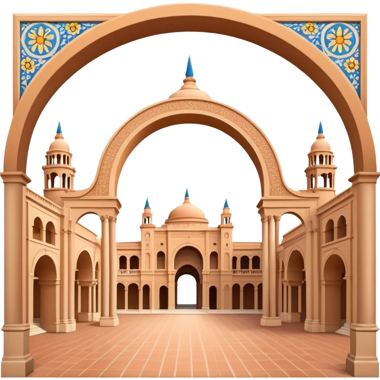 Plaza de España Landmark Emoji – Featuring its semicircular palace, grand arches, and decorative tilework. emoji