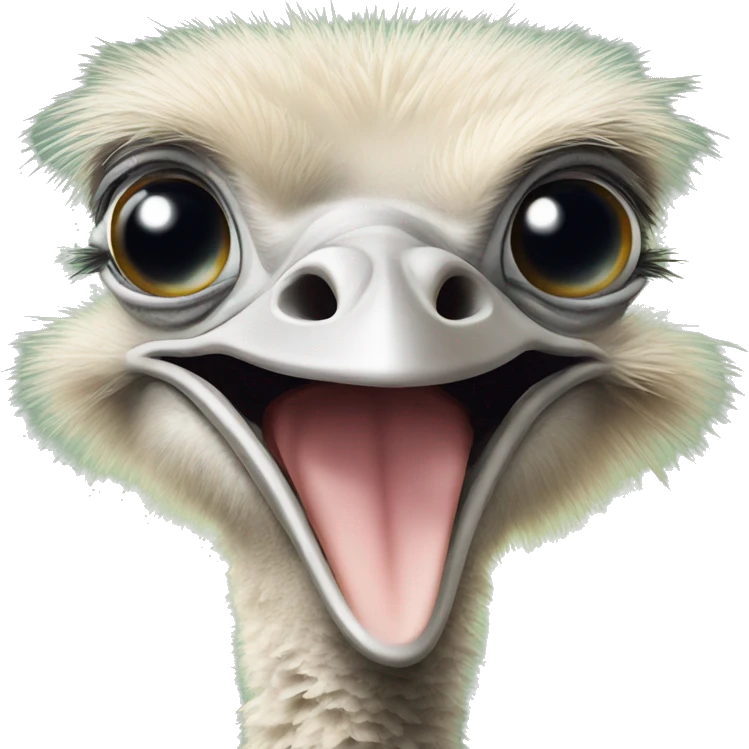 ostrich smiling just head emoji