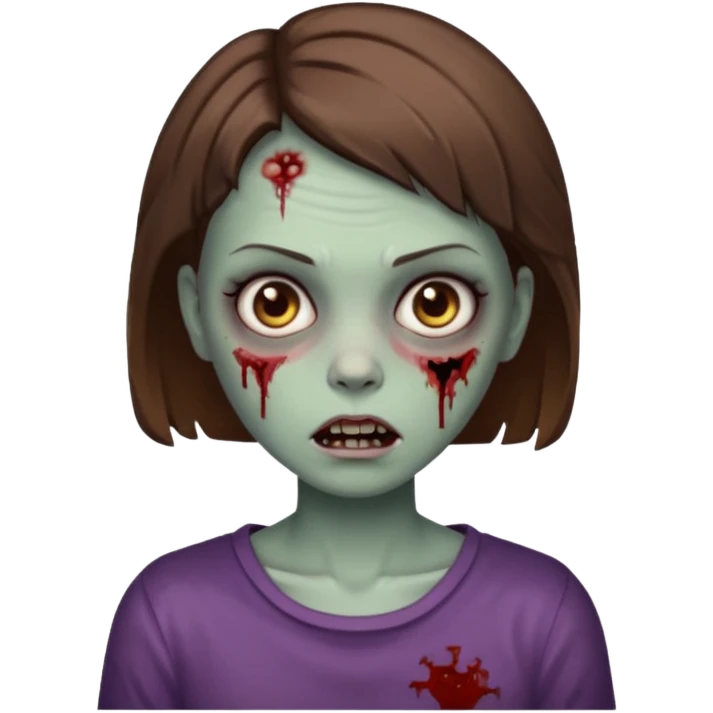 zombie girl with short brown hair emoji