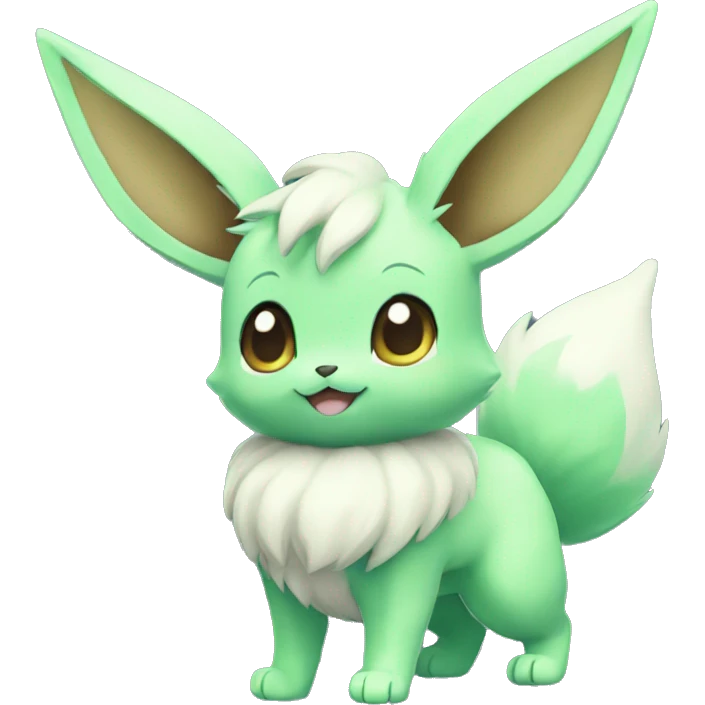 Kawaii Shiny Pastel Green Eevee Full Body emoji