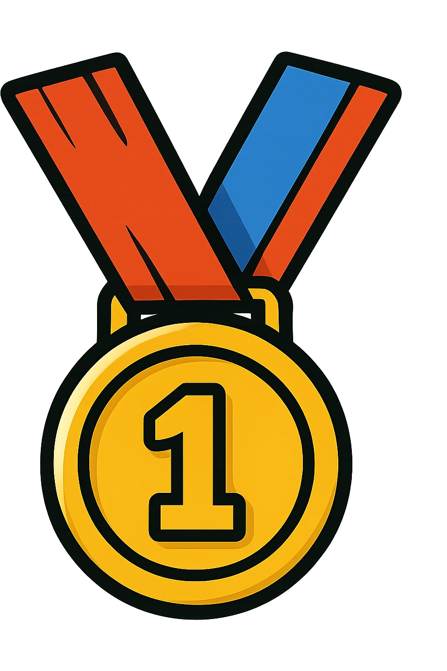 medalla de oro, estilo cartoon, fondo transparente emoji