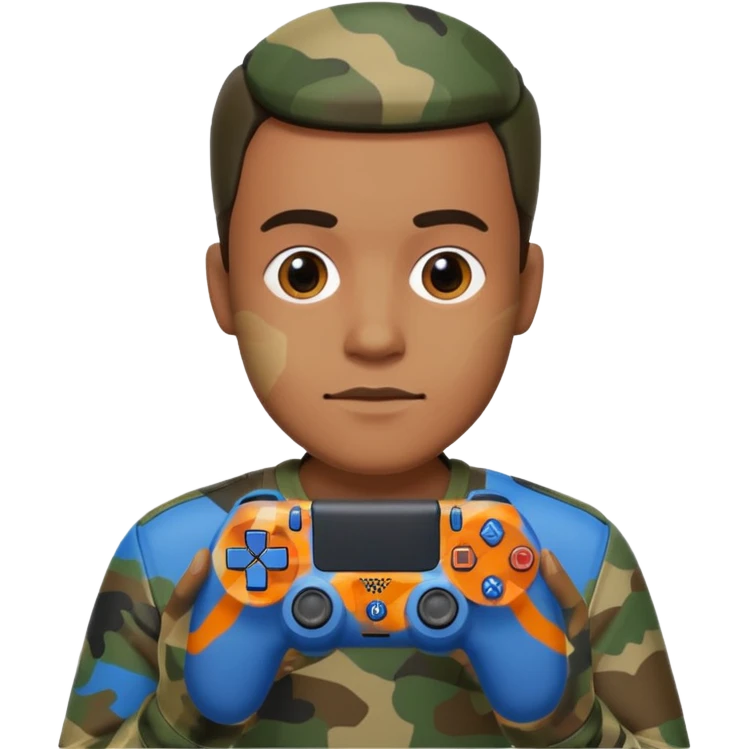  homme-avec-manette-ps4-camouflage not human emoji