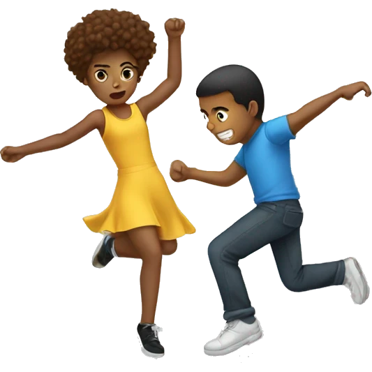 Girl drop kicking boy  emoji