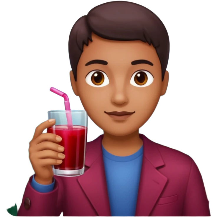juice red,forest fruits, person, emoji