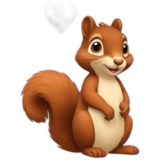 the squirrel folded its paws in the shape of a heart emoji