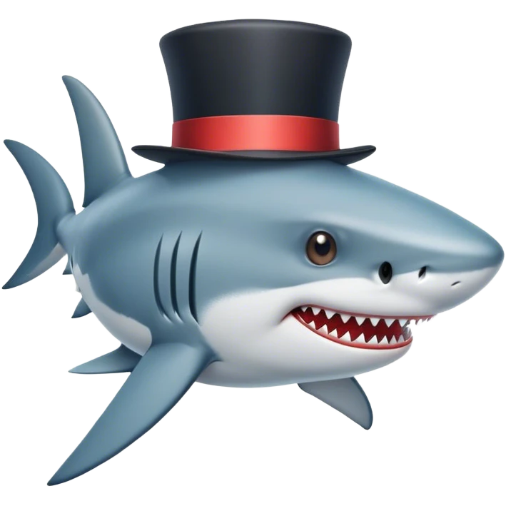 shark with tophat emoji