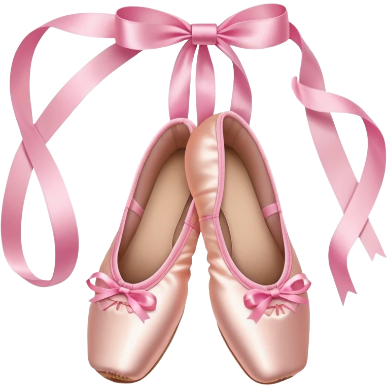 sewn pointe shoes with elastics and ribbons emoji