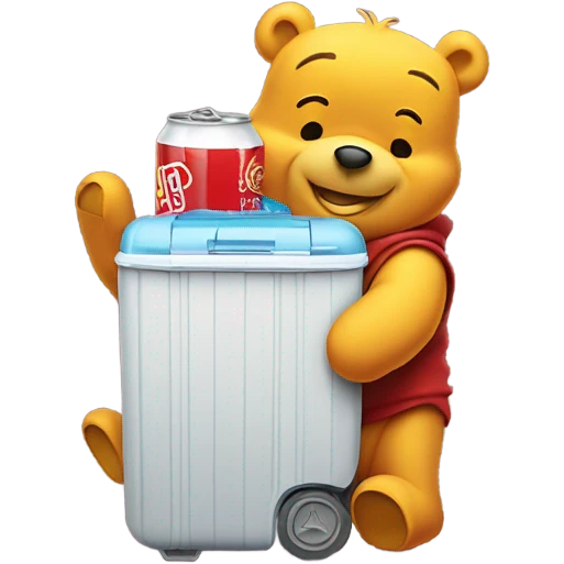 winnih the pooh with coolers emoji