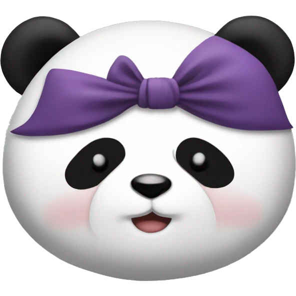 Panda with bow on top of head and sleeping on the side emoji