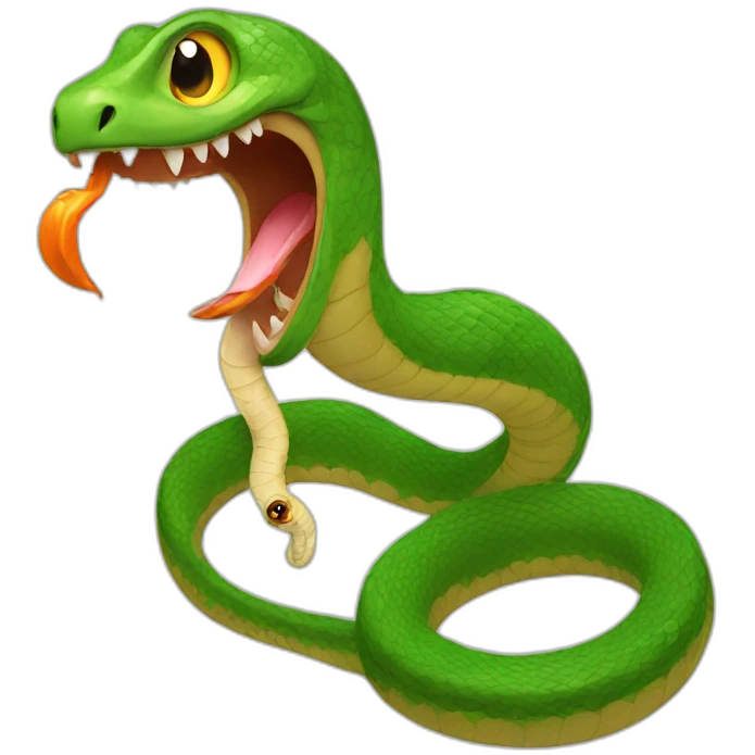 snake eating a bird emoji