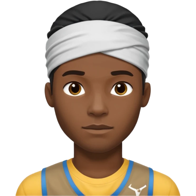 black usalt bolt half body with head band,half body,  emoji