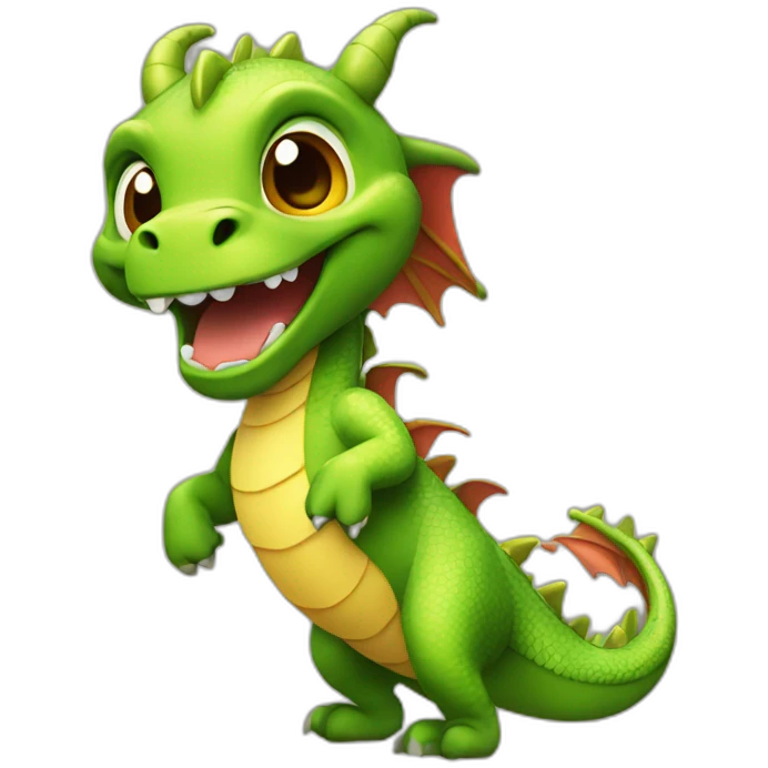 dragon cute dancing emoji