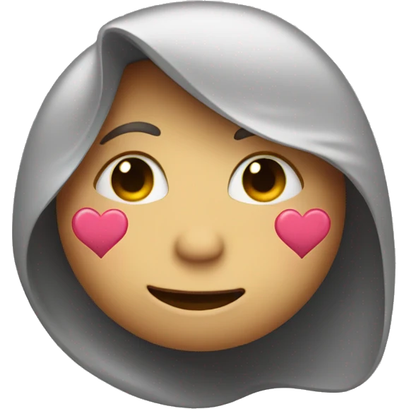 Shy face giving a heart emoji