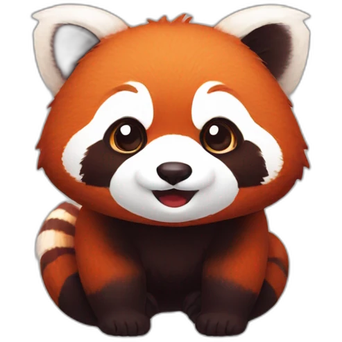 Red panda kawai emoji